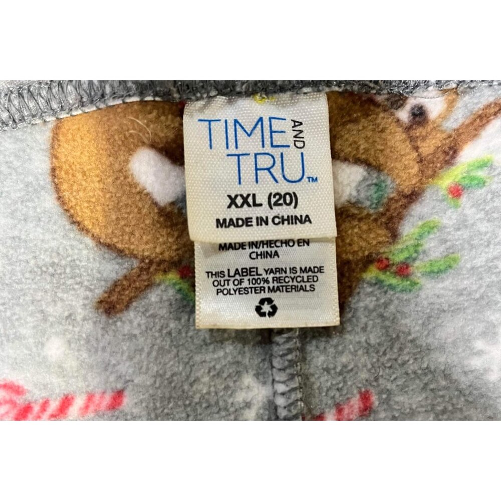 Time And Tru Womens Lounge Pants Gray Animal Design XXL (20) Soft Comfort - Picture 3 of 3